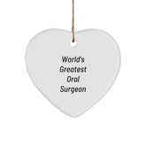 Gifts from Friends, Unique Heart Ornaments for the World's Greatest Oral Surgeon, Christmas Inspirational Gifts - Image 1